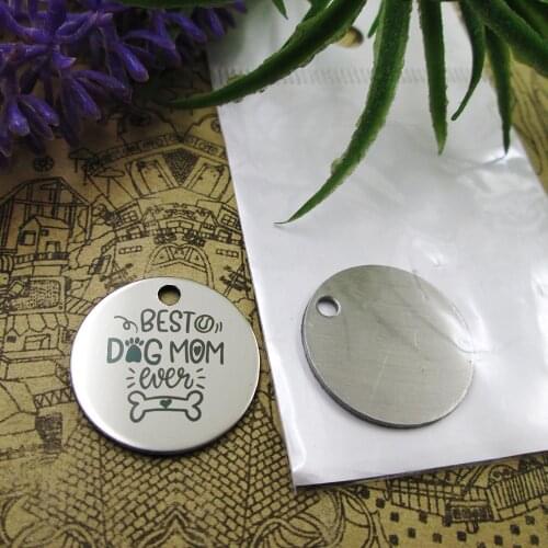 20pcs--"BEST DOG MOM EVER"stainless steel charms 5 styles for choosing DIY Charms for necklace bracelets
