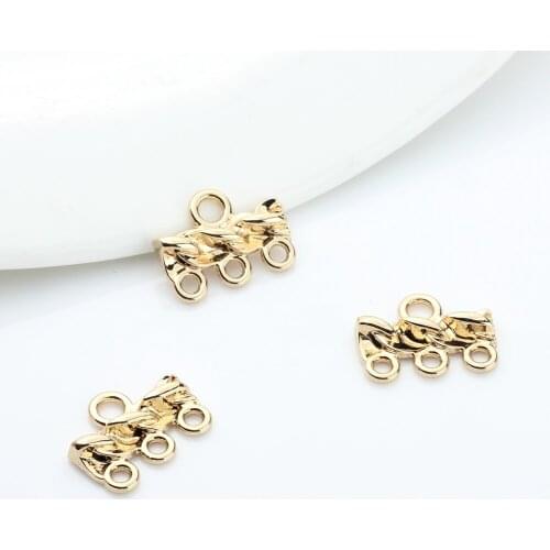17*13mm 10pcs/lot Zinc Alloy Gold Geometry Shape Charms Connector For DIY Necklace Jewelry Making Finding Accessories