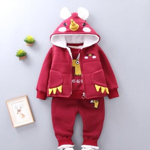 Baby Boy Clothes 3PCS Set Winter Newborn Baby Clothes Thicken Cotton Romper+Coat+Pant Baby Rompers Infant Jumpsuit Boys Clothes