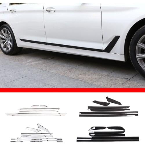 6pcs ABS Chrome For BMW 5 Series G30 2018-2021 Car Cover Protection Side Body Door Decoration Strip Trim Stickers Accessories