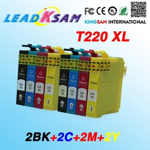 8PCS ink Cartridges compatible for EPSON T220 T220XL T2201 XP-424 XP320 XP420 WF-2630 WF-2650 WF-2660 XP-320 printer