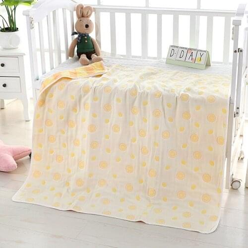 Baby Blanket 110 CM Muslin Cotton 6 Layers Thick Newborn Swaddling Autumn Baby Swaddle Bedding Receiving blanket