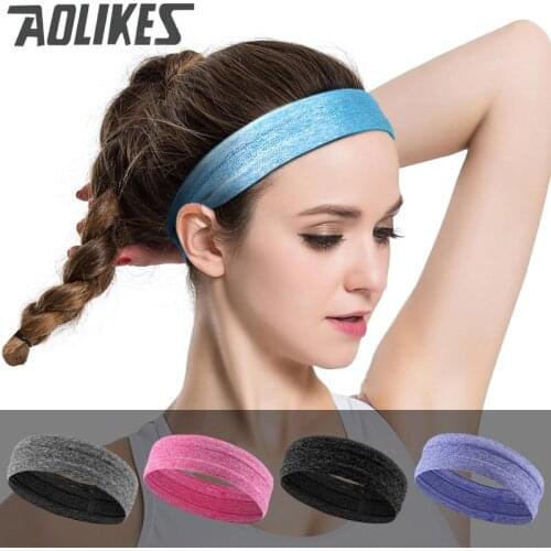 AOLIKES skid-free elastic Silicon Sweatband Quick Dry Hair Bands Sweat Absorbing Running Yoga Gym Head Band Sports Headbands