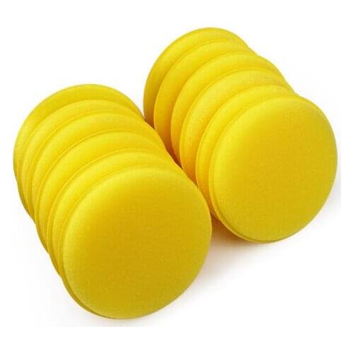 12 Pieces Car Wax Sponge Car Cleaning Tool Car Care Yellow Sponge Anti-Scratch Car Polishing Washing Tools