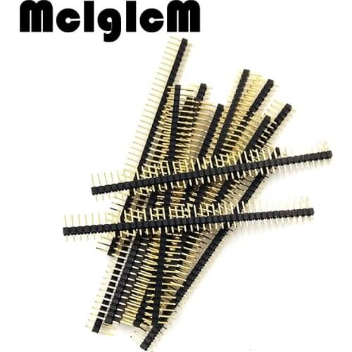 H024-02 200pcs pin header gold,2.54mm 40 Pin,Single Row Male,2.54mm Breakable Pin Header Connector Strip,pin head Free shipping