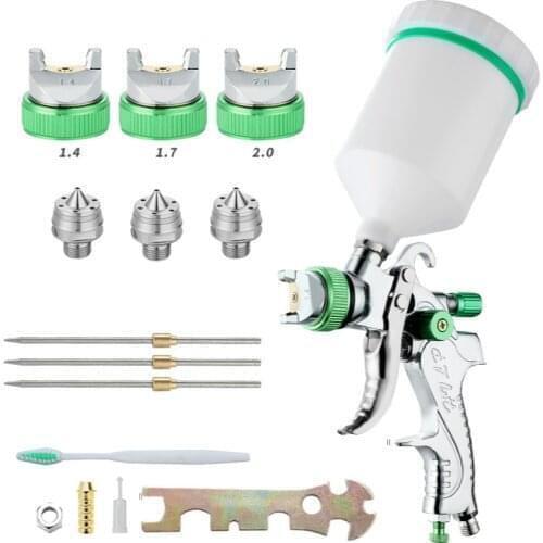 HVLP 2008 1.4/1.7/2.0mm paint spray gun set gravity feed DIY auto Car face Paint spray gun