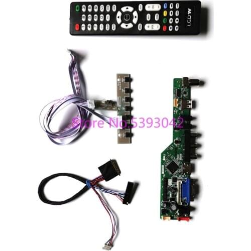KIT for LP140WH2 (TL)(B1)/(TL)(C1)/(TL)(D3) LCD panel 1366*768 VGA USB AV remote 40-Pin LVDS Analog TV control drive board