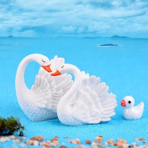 Mini Swan Figurine Fairy Garden Ornaments Crafts Goose Model Miniature Animal Home Micro Landscape Home Decoration 1Pcs