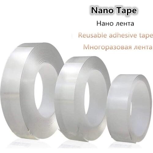 1 Roll Reusable Transparent Double-sided Tape Can Washed Acrylic Fixing Tape Nano tape No Trace Magic Car Double-sided Tape