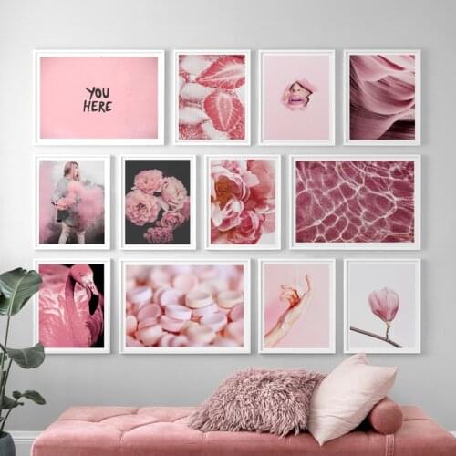 Fashion Girl Peony Flower Plant Landscape Nordic Posters And Prints Wall Art Canvas Painting Wall Pictures For Living Room Decor