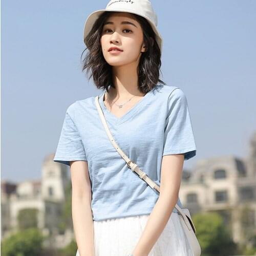 FashionLogo Printing T Shirts Womens brown Short Sleeve Fashion 100% cotton Female red T-Shirts