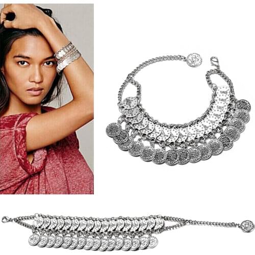 LOVBEAFAS Fashion Friendship Bracelets Coin Tassel Bracelets For Women Vintage Bohemian Bracelet Femme Gypsy Ethnic Jewelry