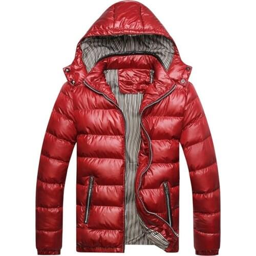 Mens Quilted Coat Autumn and Winter Warm Hooded Mens Cotton Clothes Casual Youth Mens Cotton-Padded Clothes Winter Coat