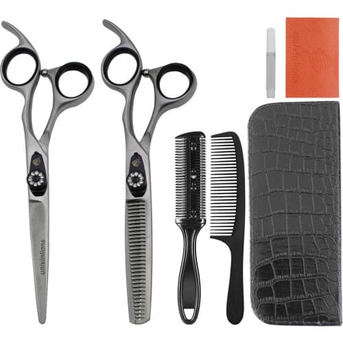 Univinlions 6" Hair Scissors Kit Barber Thinning Shears Salon Accessories Hair Clippers Professional Hairdressing Scissors Set