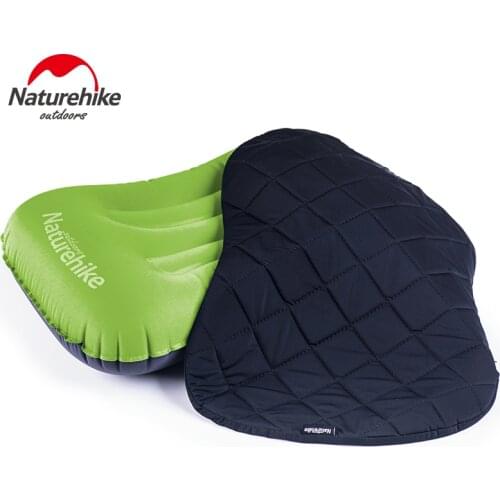 Naturehike Outdoor Inflatable Pillow Travel Pillow Inflatable Cushion Soft Neck Protective Headrest With Pocket Cover