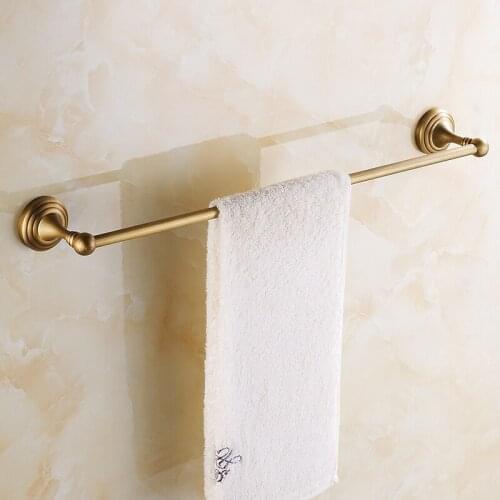 Wall Mounted Retro Antique Brass Bathroom Accessory Single Towel Bar Towel Rail Towel Holder BD919