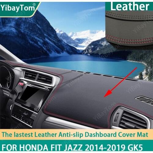 PU Leather Dashboard Anit-slip Anti-UV Cover mat Protective Carpet For Honda Fit Jazz 2014-2019 GK5 Jazz SE Jazz VTi-S Fit RS