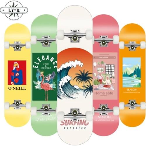New Hot LY*R 80*20CM Skateboard Double Upright Four Wheel Skateboard Skateboard Deck Penny Board Long Board Long Board Deck
