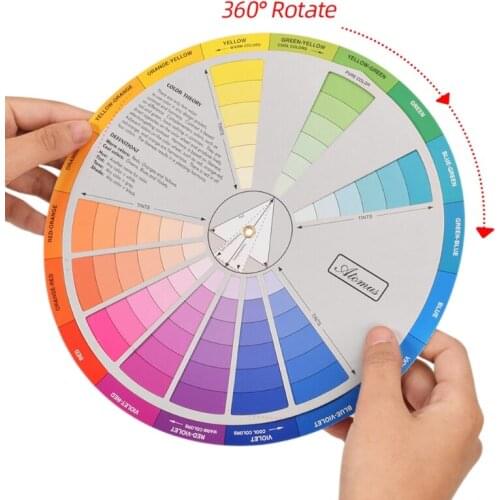 New Professional Paper Card Design Color Mixing Wheel Ink Chart Guidance Round Central Circle Rotates Tattoo Nail Pigment
