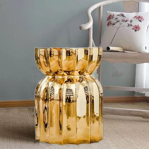 Modern new Chinese ceramic stool with lotus skirt beside the sofa in the living room ornaments