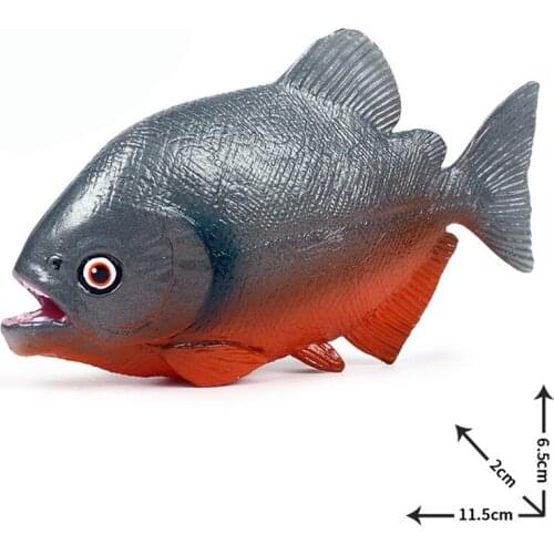 Piranha Animal Figure Collectible Toys Fish Animal Cognition Action Figures Kids Plastic Model Toys
