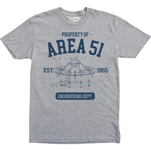 Property of Area 51 T-Shirt, Engineering Department, Alien, Ufo, Engineer, Space 2019 Latest Men Fashion Summer Custom Tee