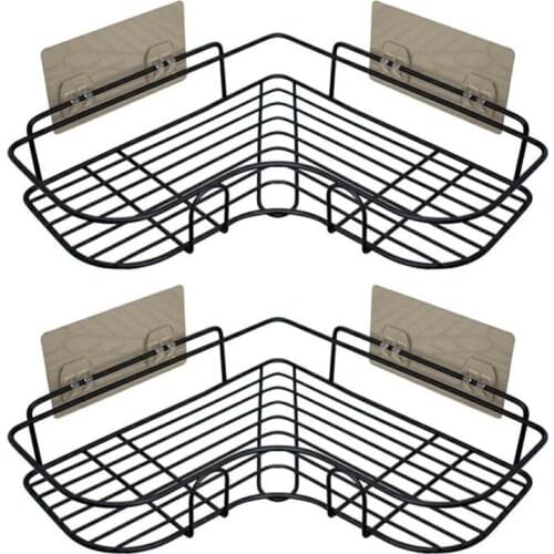 Bathroom Shelf Storage Rack Kitchen Organizer Rack Punch-Free Firm Toilet Corner Wall Hanging Storage Shelf Stainless