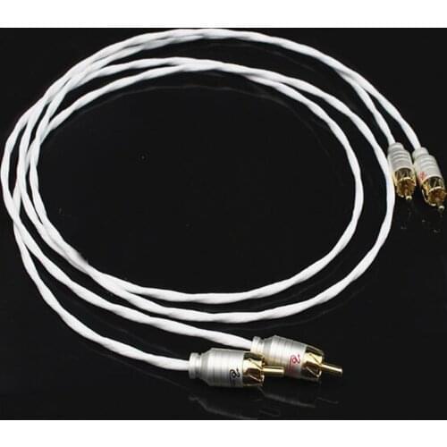 Silver Plated RCA Cable Gold Plated Plug HiFi Audio Line for Amplifier CD Player
