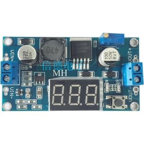 XL6009 adjustable boost module far exceeds LM2577 4.5-32 liters 5-35 with digital voltmeter display