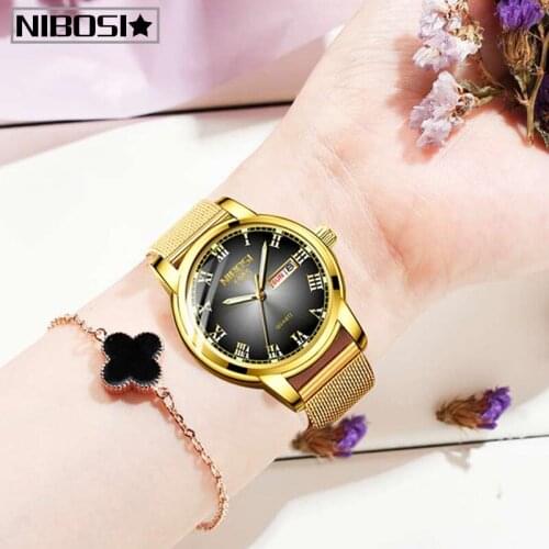 Relogio Feminino 2020 NIBOSI New Gold Women Watch Business Ladies Quartz Watch Top Brand Luxury Girl Clock Female Wrist Watch
