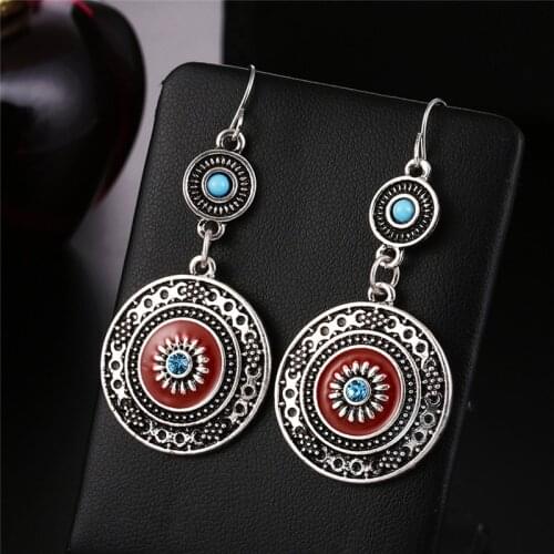 Vintage Ethnic New Big Fanshape Bronze Earrings Set For Women Bohemian Multilayer Tassel Geometric Triangle Drop Earring Jewelry