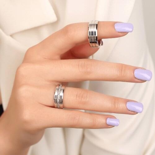 SILVERFONI 925 Sterling Real Silver Wedding Rings Set For Men And Women Jewelry Conduit Yellow Bands Anniversary Gift New Season