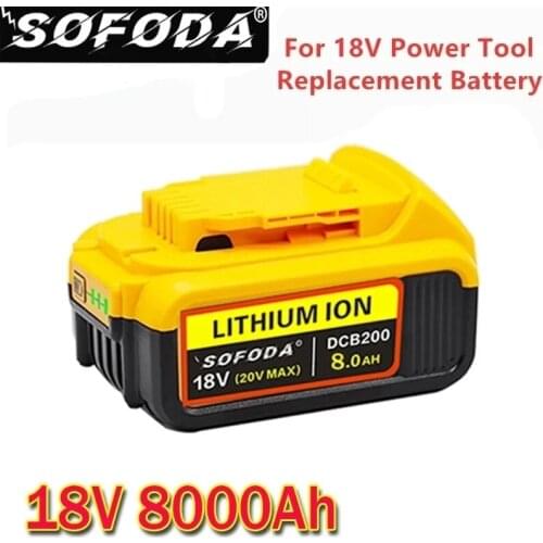 18V 8.0Ah MAX XR Electric Power Tool Replacement Battery for DeWalt DCB184 DCB181 DCB182 DCB200 20V Battery with Charger