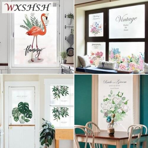 Custom Size Static Cling Glass Film Nordic Style Home Decoration Vinyl Water-Proof Window Foil For Window Door Cabinet Table