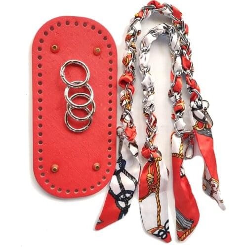 1 Set Woven Bag Silk Strap Bag Bottom Scarf Handbag Material DIY Fashion Hand Bag Accessories Making DIY Purse Accessories