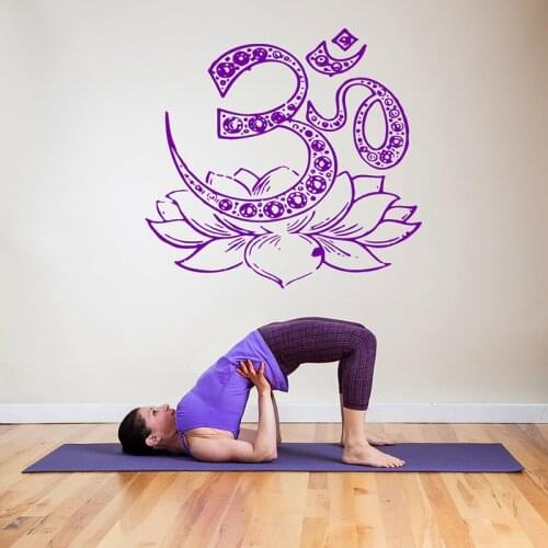 YOYOYU Vinyl Art Wall Sticker Om Symbol Yoga Lotus Flower Removeable Decal Bedroom Living room Home Decoration ArtPoster ZX475