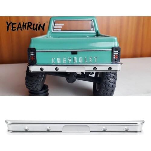 YEAHRUN Silver Aluminum Rear Bumper for Axial SCX24 AXI00001 1/24 RC Crawler Car Truck Upgrades Parts