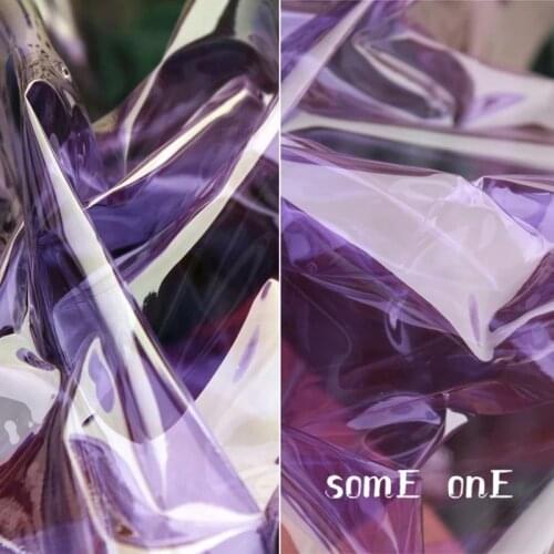 0.2mm Tpu Fabric light violet PVC Liquid film DIY Waterproof Clothes Raincoat Crystal Bags Plastic Decor Designer Fabric