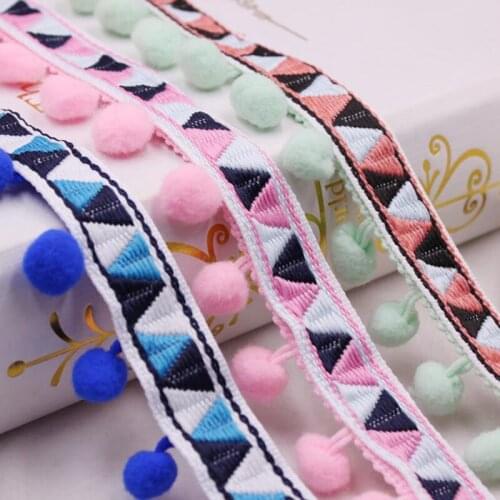 0.9M Pom Pom Trim Ball Fringe Lace For clothing Decoration DIY Sewing garment costume Accessory Supplies 1PC