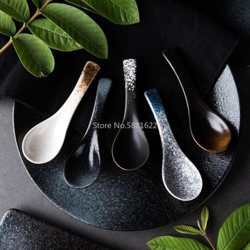 1PS Japanese Ceramic Spoon Kitchen Cooking Utensil Tool Soup Teaspoon Catering for Kicthen