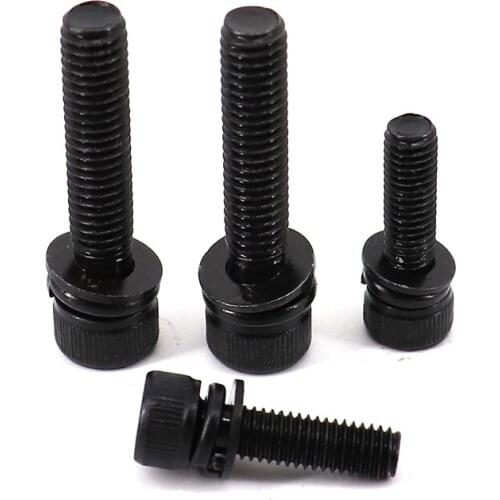 10pcs M5 M6 304 A2 Stainless Steel Black grade 12.9 steel DIN912 Hexagon Hex Socket Head Cap Allen Bolt Screw