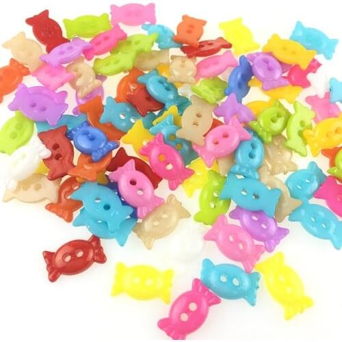 100PCs candy Shape Mixed Colors Resin Buttons for Sewing or Scrapbooking Garment Accessories
