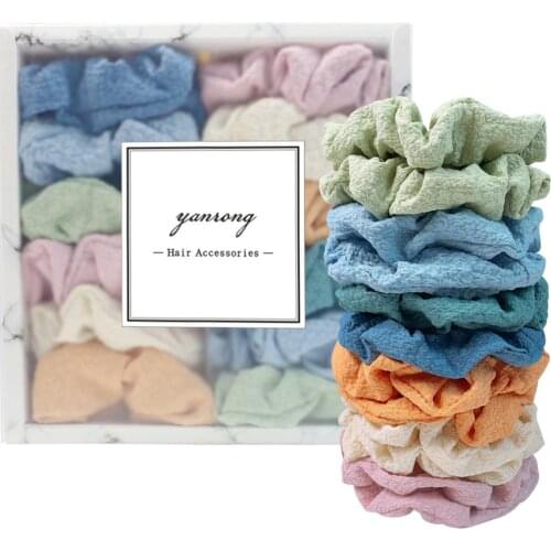 12PCS Gift Box Set Scrunchies For Women large Hair Tie Ring Elastic Hairband Fashion Headdress Girls Ponytail Hair Accessories