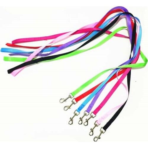 120cm 7 Colors Long Nylon Dog Pet Collar Harness Leash Lead for Daily Walking 1.5cm Width Optional Training Leash 1pc