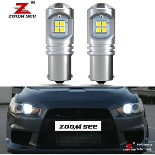 2pcs White Canbus LED bulb DRL daytime running light driving For Mitsubishi Lancer EX For Evolution EVO X Sportback (2008-2017)