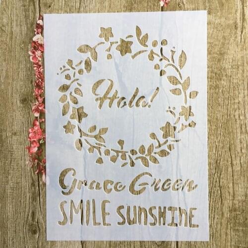 A4 29 * 21cm SMILE SUNSHINE DIY Stencils Wall Painting Scrapbook Coloring Embossing Album Decorative Paper Card Template