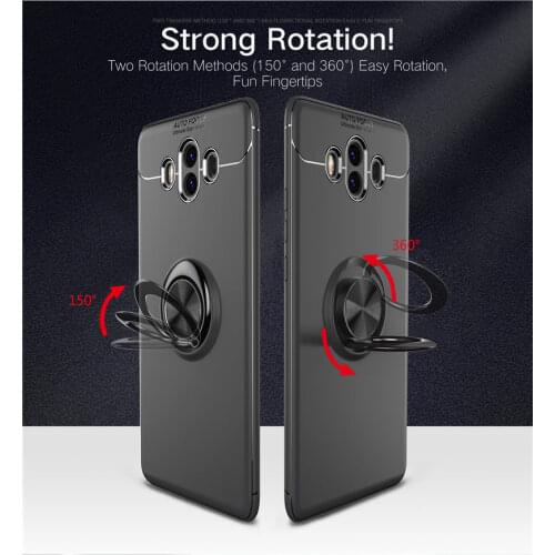 Huawei Mate 10 ALP L29 L09 Case Car Holder Stand Magnetic Bracket Finger Ring Silicone Cover for Huawei Mate 10 ALP-L29 ALP-L09