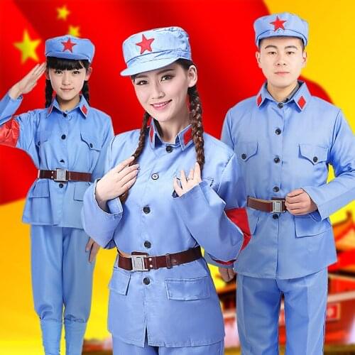 Children Chinese Army Costume Adult Eighth Route Army Costume Women Men Stage Performance Halloween Party Cosplay Clothes 18