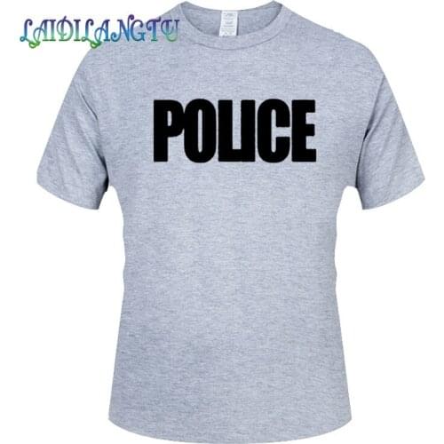 POLICE Sheriff Event Bouncer Party Guard Police Printing Round Neck short sleeve t shirt