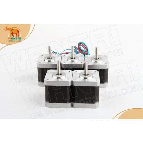 Hot Sale! 5PCS Wantai Nema17 Stepper Motor 42BYGHW609P1 Single Flat 56oz-in 40mm 1.7A 4-Lead ROHZ CE ISO 3D Printer